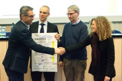 Ringraziamenti Andrea Veronesi (Presidente Associazione Ingegneri Varese) con Pietro Vassalli, il Sindaco Davide Galimberti e l'Arch. Ileana Moretti